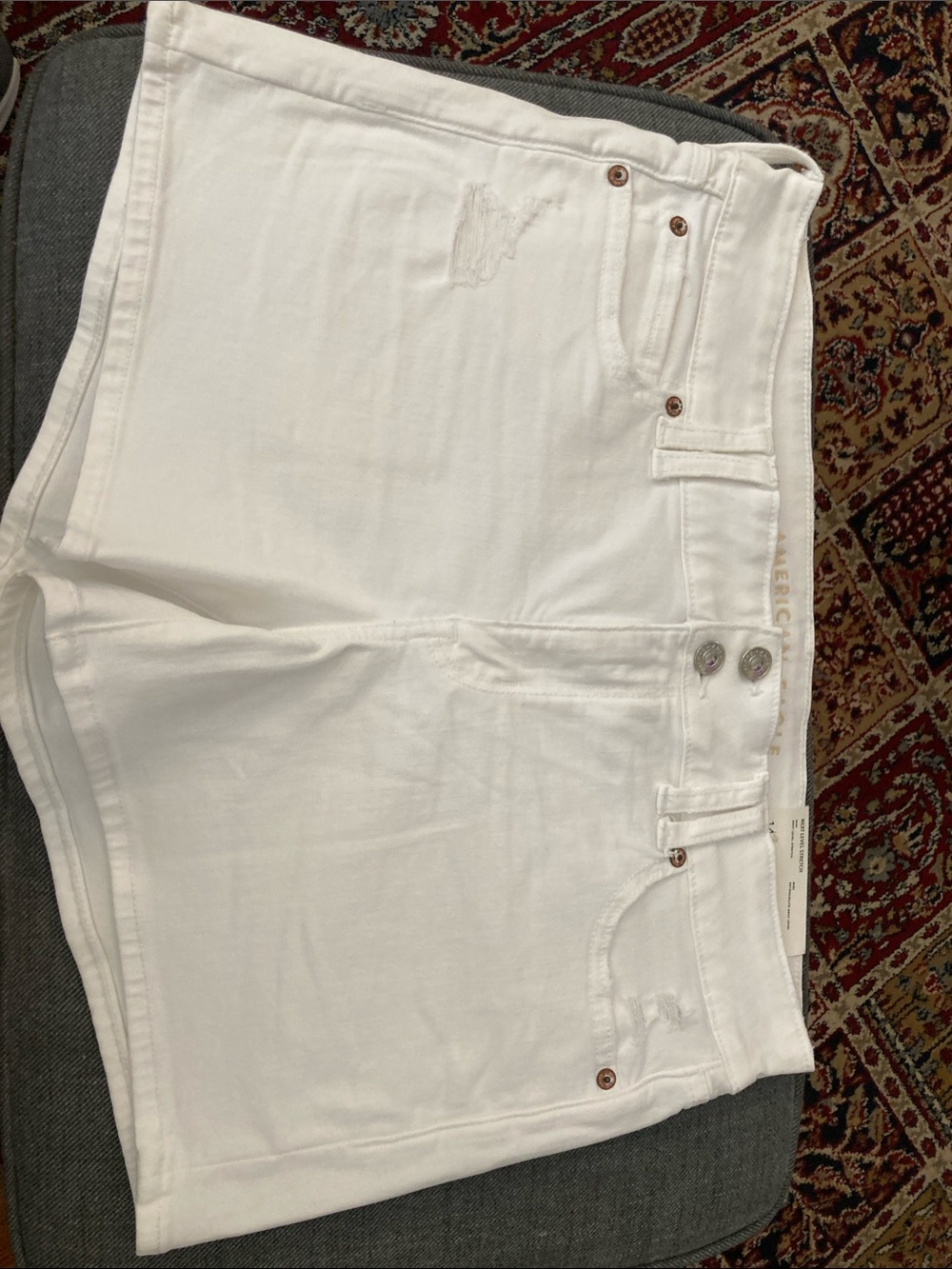 American Eagle Outfitters White High-Rise Denim Shorts
